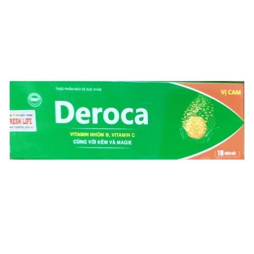 Viên sủi bổ sung vitamin, tăng sức đề kháng Deroca hộp 1 tuýp 10 viên
