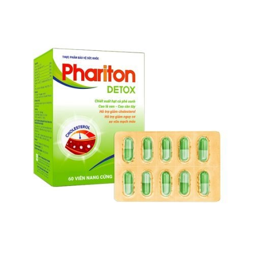 Viên uống hỗ trợ giảm cholesterol, giảm nguy cơ xơ vữa mạch máu PHARITON DETOX 6 vỉ x 10 viên