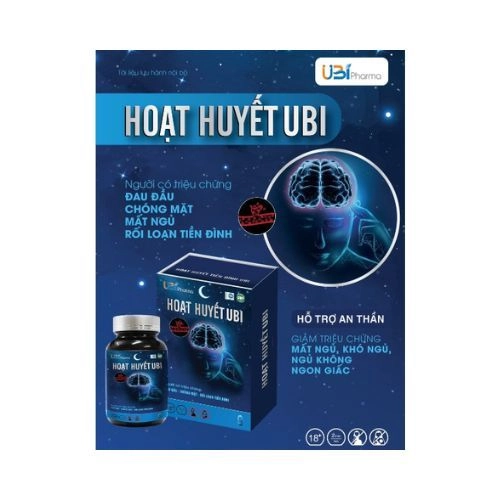 Viên uống hỗ trợ hoạt huyết, lưu thông tuần hoàn não HOẠT HUYẾT UBI hộp 60 viên