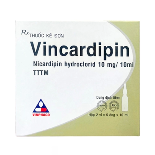 Dung dịch tiêm Vincardipin 10mg/10ml hộp 10 ống x 10ml