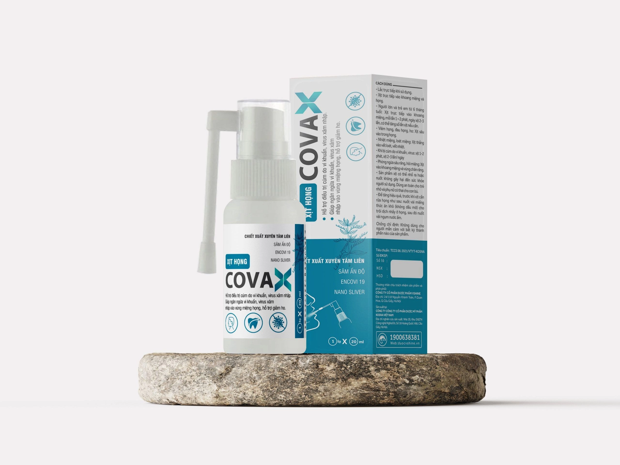 Xịt họng COVAX hộp 1 lọ 20ml
