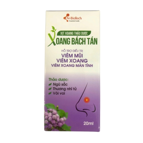 Xịt xoang thảo dược Xoang Bách Tán N-BioTech hộp 1 chai 20ml