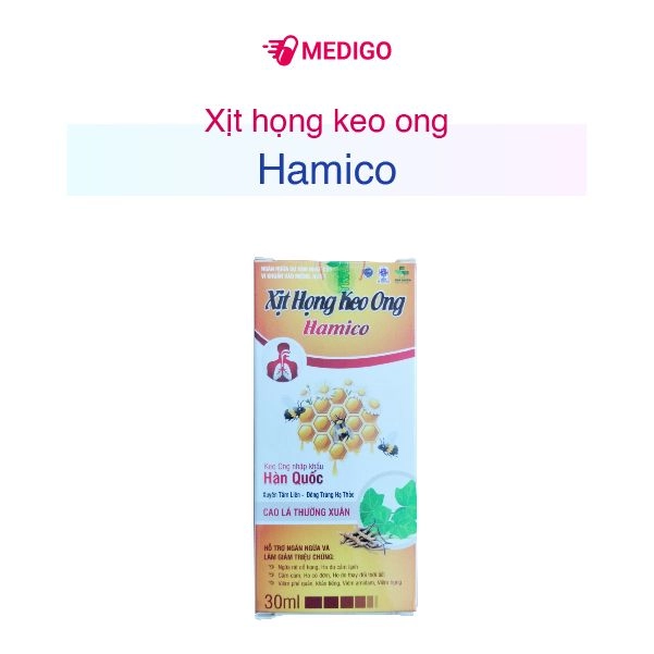 Xịt họng keo ong Hamico hộp 1 chai 30ml