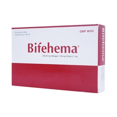 Dung dịch uống Bifehema Bidiphar hộp 20 ống x 10ml