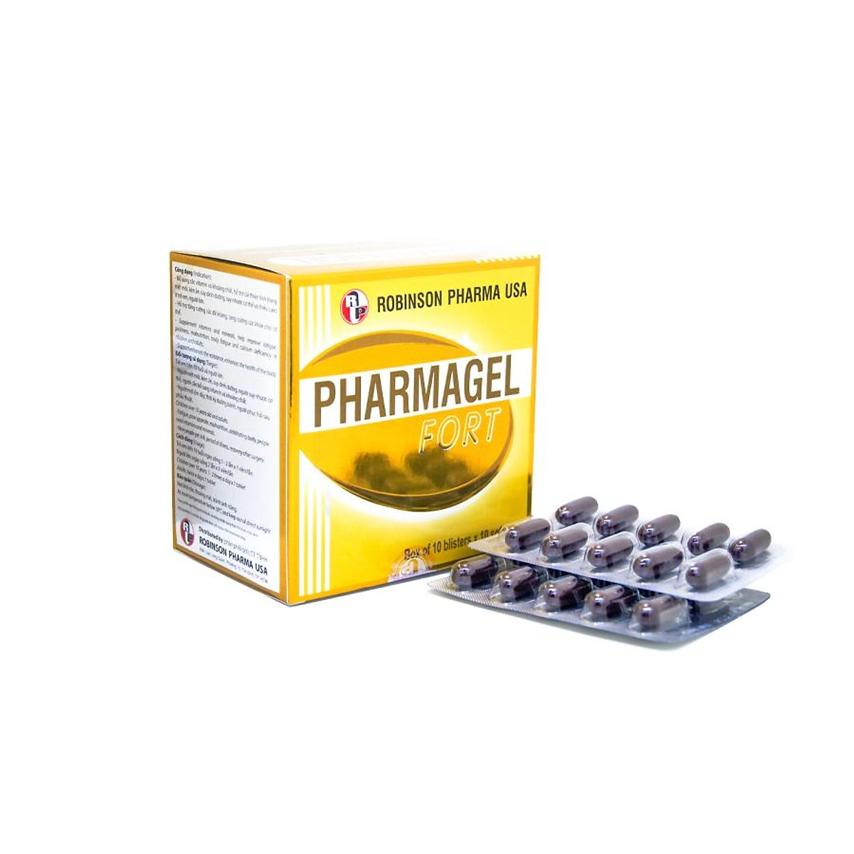 Viên uống bổ sung vitamin và các nguyên tố vi lượng Pharmagel Fort hộp 10 vỉ x 10 viên