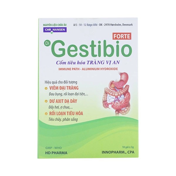 Cốm tiêu hóa Tràng Vị An Gestibio Forte gói 3g hộp 10 gói