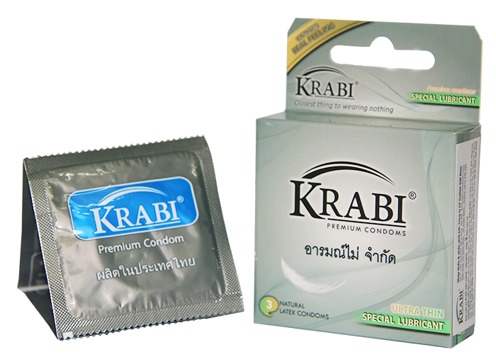 Bao cao su siêu mỏng Krabi Ultrathin hộp 3 cái