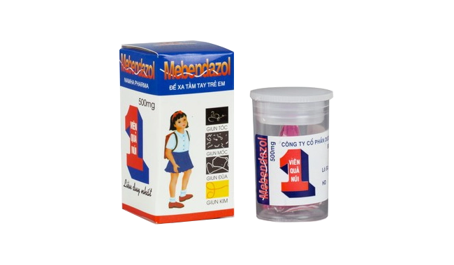 Thuốc điều trị giun sán Mebendazol 500mg (NAM HÀ) hộp 1 lọ, lọ 1 viên quả núi