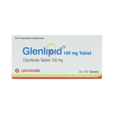Thuốc trị mỡ máu Glenlipid 100mg Glenmark hộp 3 vỉ x 10 viên