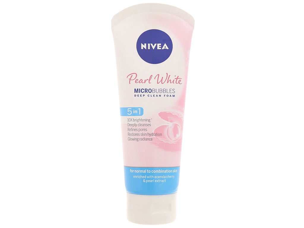 Sữa rửa mặt NIVEA Pearl White Micro Bubbles Deep Clean Foam (da hỗn hợp) tuýp 100g