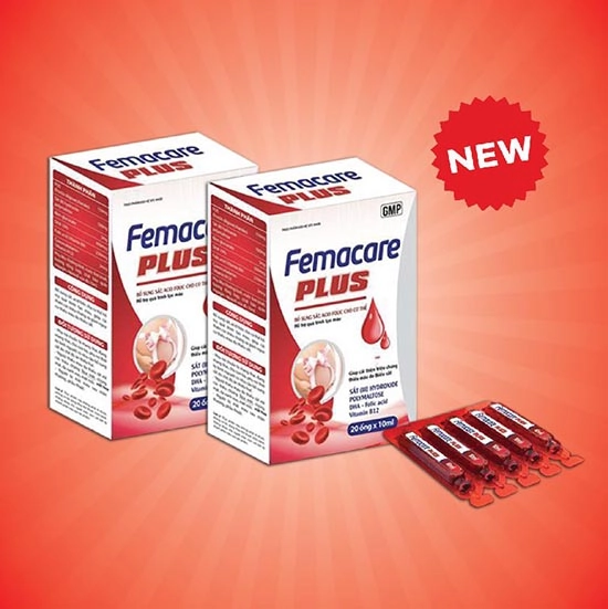 Bổ sung sắt, acid folic cho cơ thể Femacare PLUS hộp 4 vỉ x 5 ống x 10ml