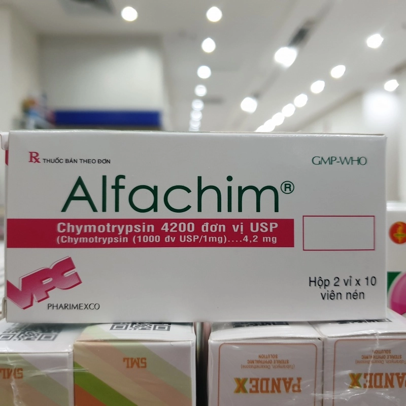 Thuốc chống phù nề, kháng viêm Alfachim 4,2 mg hộp 20 viên