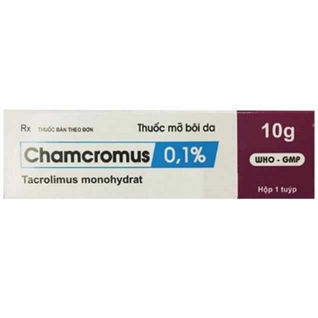 Thuốc mỡ bôi da Chamcromus 0.1% TW2 hộp 1 tuýp 10g