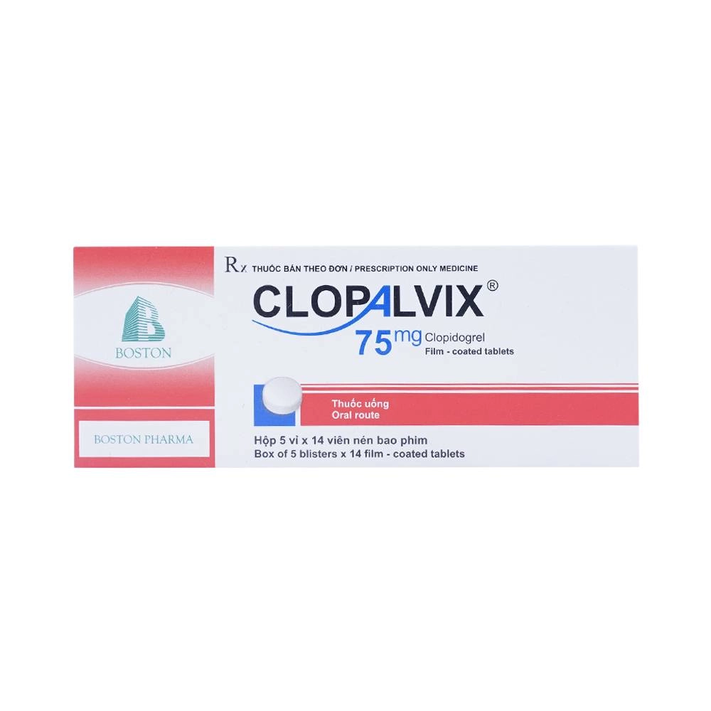 Thuốc tim mạch Clopalvix 75 hộp 70 viên