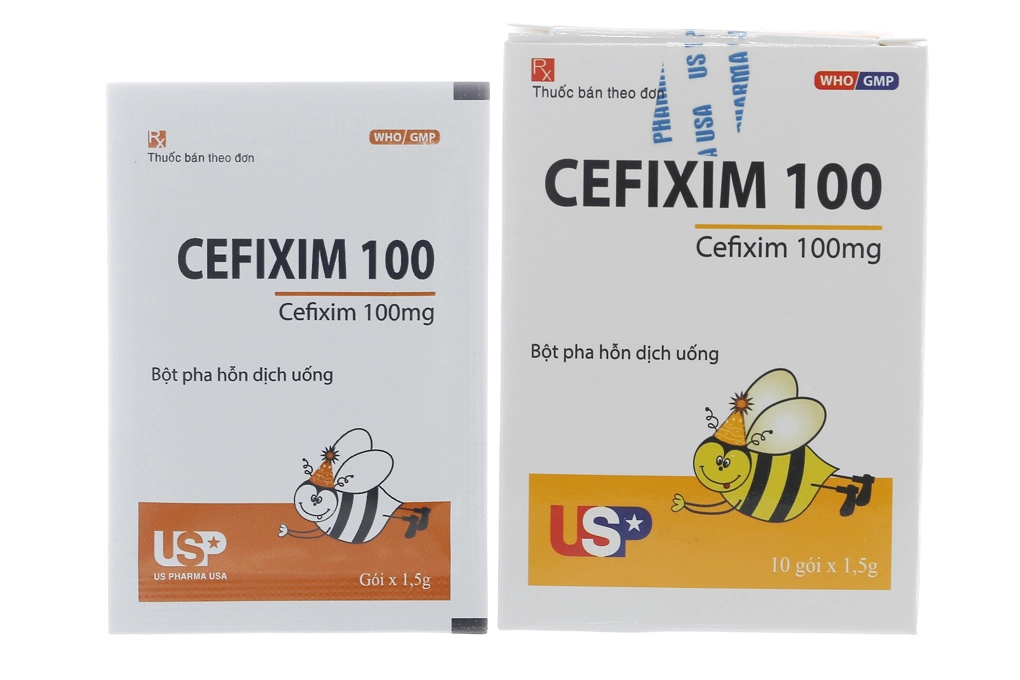 Thuốc kháng sinh Cefixim 100mg hộp 10 gói