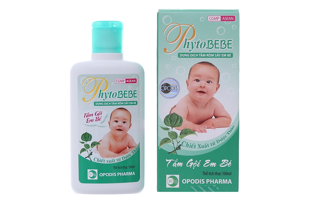 Dung dịch tắm rôm sảy em bé Phytobebe hộp 1 chai 100ml