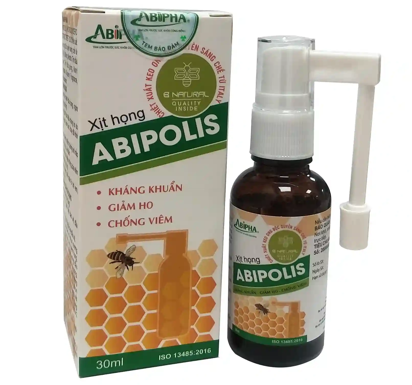 Dung dịch xịt họng sát khuẩn, giảm ho, chống viêm Abipolis chai 30ml