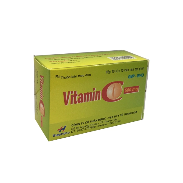Vitamin C 500 mg
 hộp 100 viên nén 