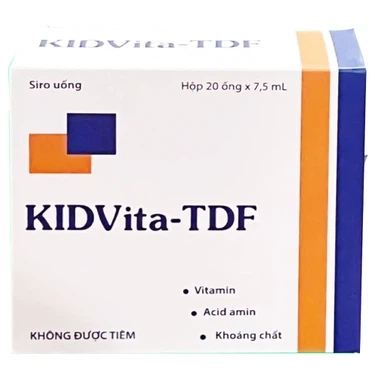 Siro uống bổ sung các vitamin và acid amin thiết yếu cho cơ thể KIDVita-TDF Hà Nam hộp 20 ống x 7.5ml