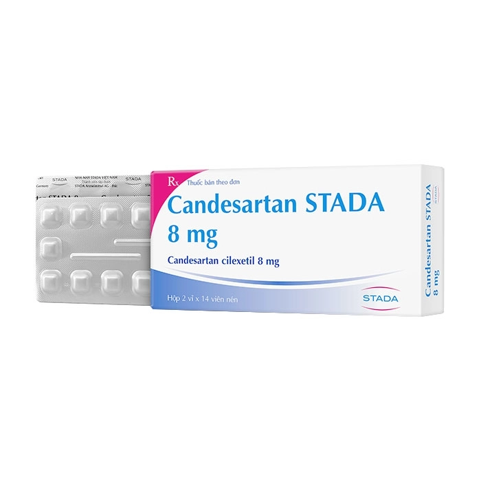 Thuốc huyết áp Candesartan STADA 8mg hộp 2 vỉ x 14 viên