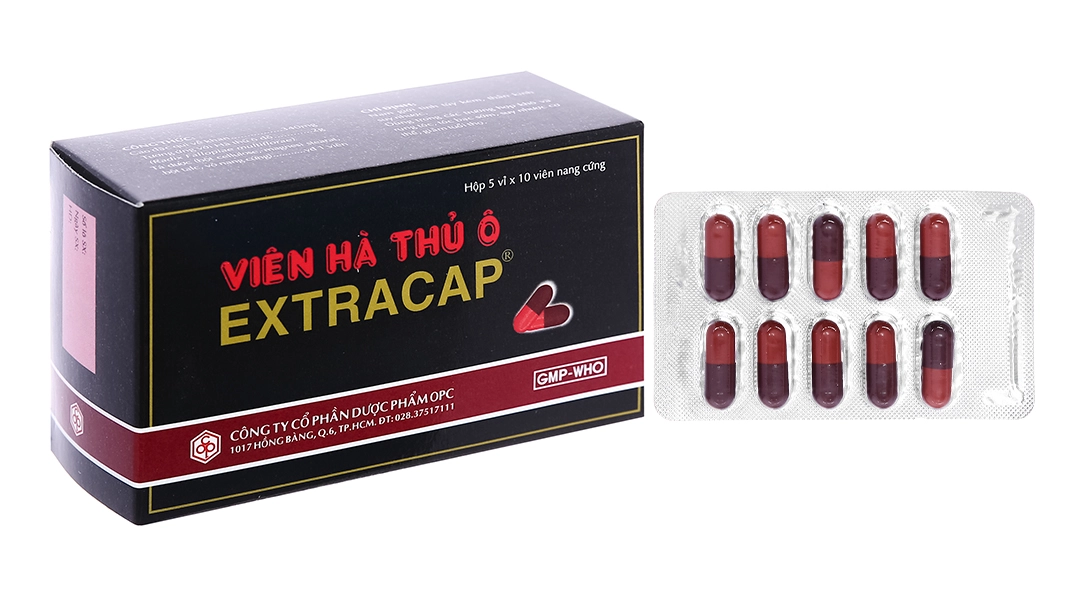 Thuốc bổ huyết, mạnh gân cốt, cải thiện nội tiết Viên Hà Thủ Ô Extracap hộp 5 vỉ x 10 viên nang cứng