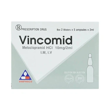 Thuốc tiêm dự phòng nôn và buồn nôn hậu phẫu, do xạ trị Vincomid 10mg/2ml Vinphaco hộp 2 vỉ x 5 ống