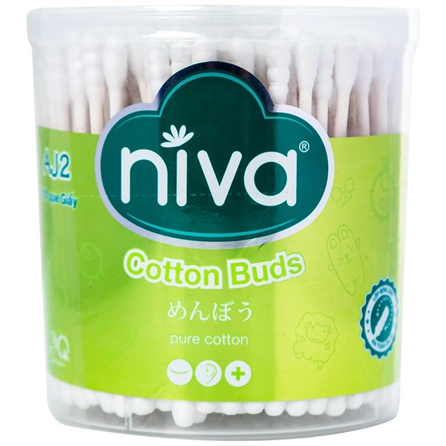 Tăm bông thân giấy Niva Cotton Buds AJ2 hộp 200 que