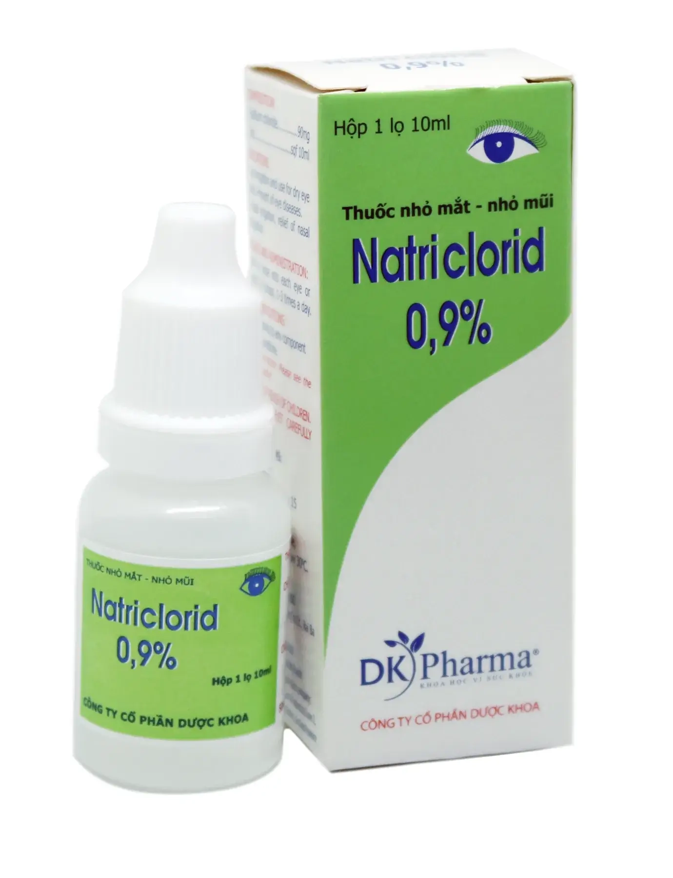 Thuốc nhỏ mắt - nhỏ mũi Natri Clorid 0,9% (DK Pharma) lọ 10 ml