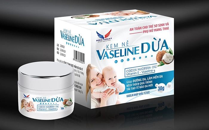 Giúp dưỡng da, làm mềm da, kích thích tái tạo tế bào da mới Kem Nẻ Vaseline Dừa hộp 1 lọ 30g