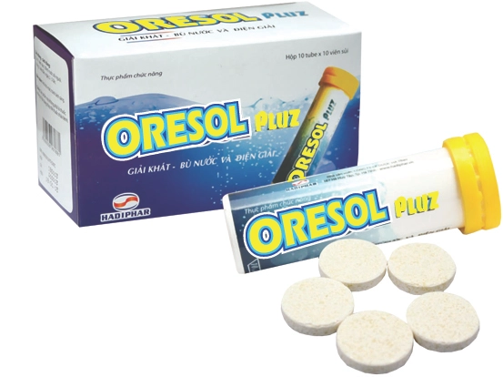 Viên sủi bù nước và điện giải Oresol Pluz hộp 10 tuýp 10 viên