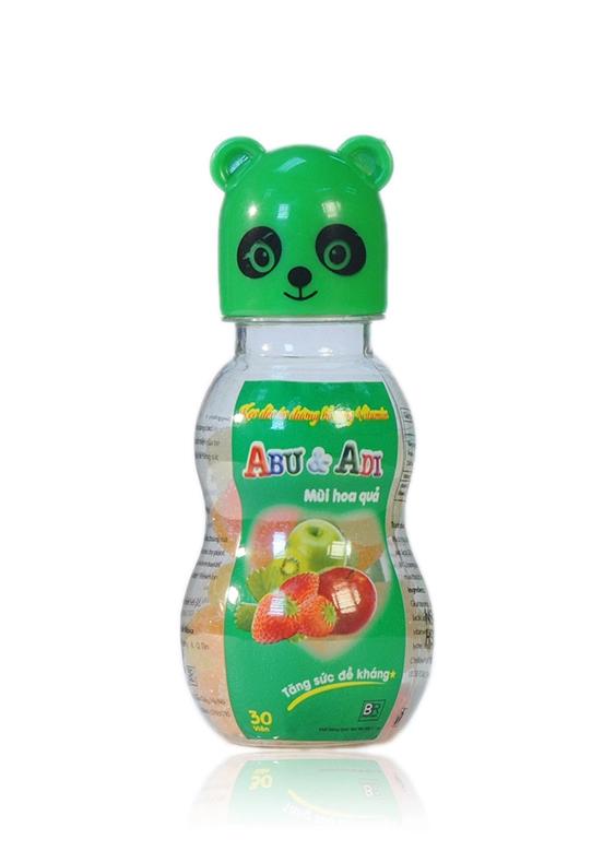 Kẹo dẻo áo đường bổ sung vitamin ABU & ADI chai hình gấu 30 viên