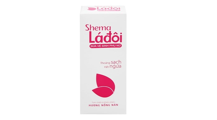 Sữa vệ sinh phụ nữ Shema Lá đôi hương nồng nàn (hồng) hộp 1 chai 200ml