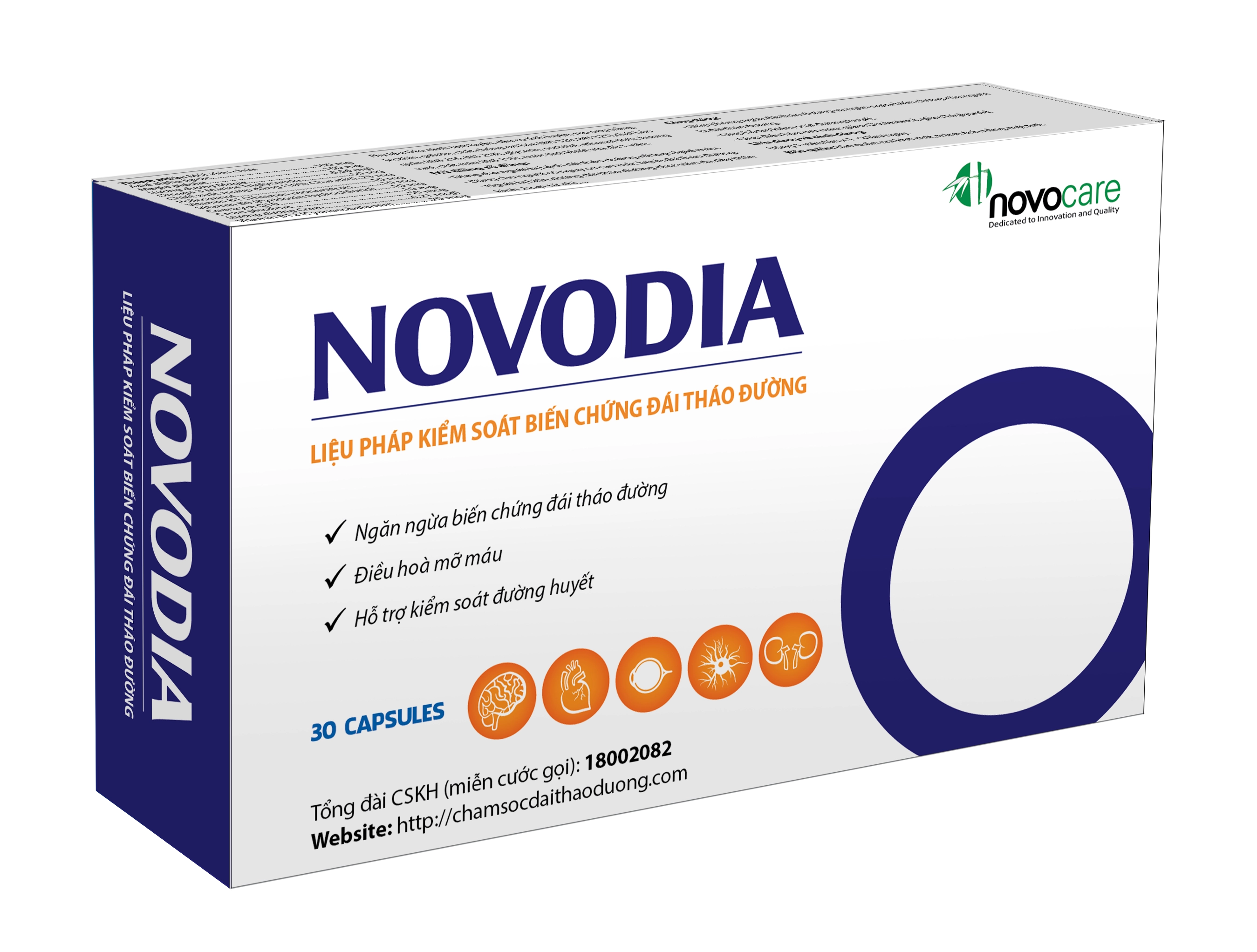 Viên uống hỗ trợ bệnh đái tháo đường NOVODIA hộp 30 viên