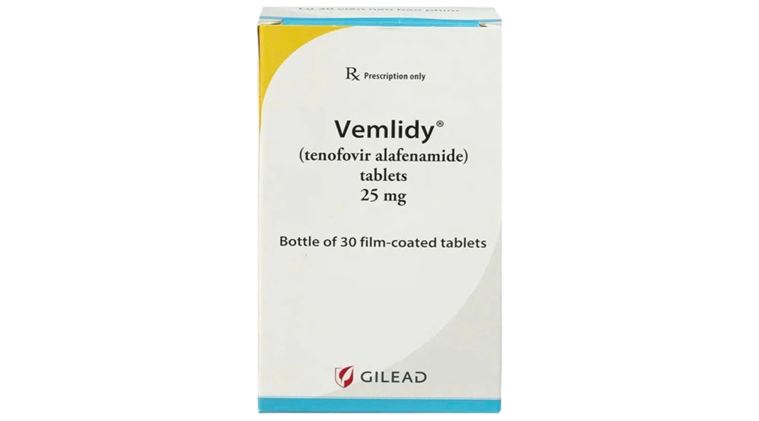 Thuốc điều trị bệnh nhiễm virus, viêm gan siêu vi B Vemlidy 25mg Gilead hộp 1 lọ x 30 viên