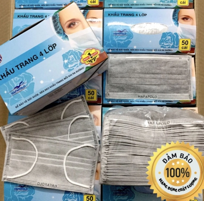Khẩu trang y tế HAPAPOLO (màu xám) hộp 50 cái