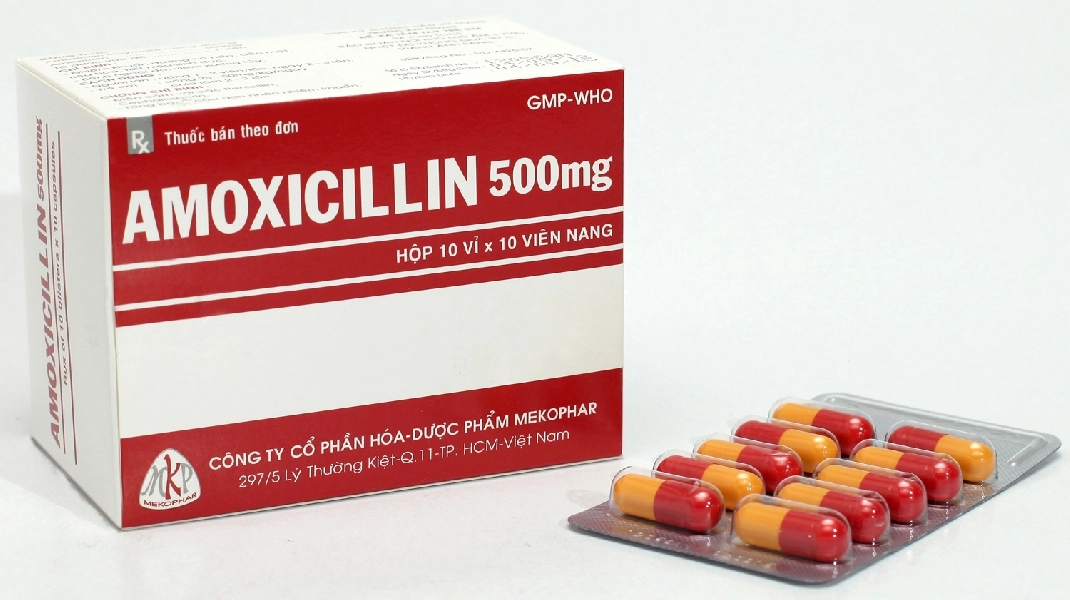Thuốc kháng sinh Amoxicillin 500mg MEKOPHAR hộp 100 viên