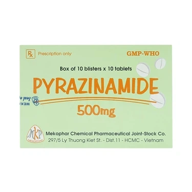 Thuốc điều trị bệnh lao phổi Pyrazinamide 500mg Mekophar hộp 10 vỉ x 10 viên