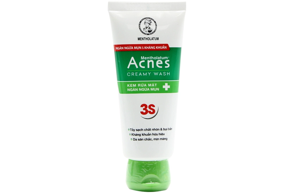 Sữa rửa mặt ngăn ngừa mụn Acnes Creamy Wash 3S tuýp 50g