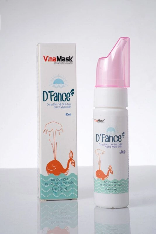 Dung dịch vệ sinh mũi nước muối biển VinaMask D'Fance hộp 1 chai 80ml