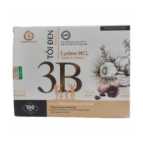 Viên uống hỗ trợ tăng cường sức khỏe Tỏi đen 3B hộp 10 vỉ x 10 viên