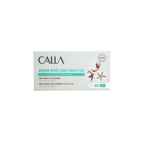 Khăn khô làm sạch da CALLA Bạch Tuyết hộp 80 miếng
