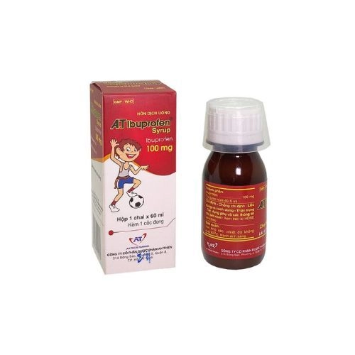Siro giảm đau, hạ sốt A.T Ibuprofen syrup 100mg hộp 1 lọ 30ml