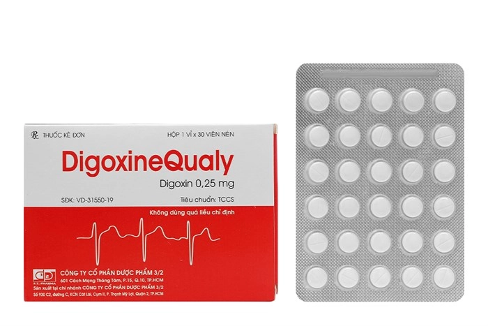 Thuốc trị suy tim sung huyết DigoxineQualy 0.25mg hộp 30 viên
