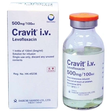 Dung dịch tiêm truyền Cravit 500mg/100ml Santen hộp 1 chai x 100 ml