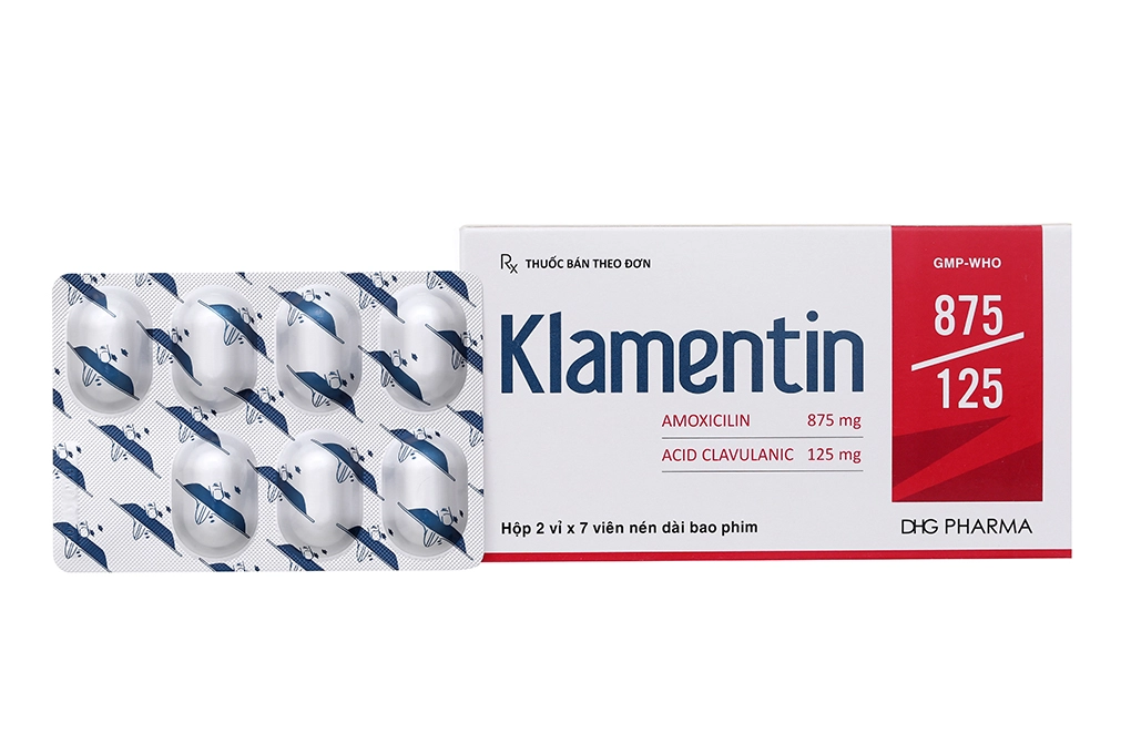 Thuốc kháng sinh Klamentin 875mg/125mg hộp 14 viên