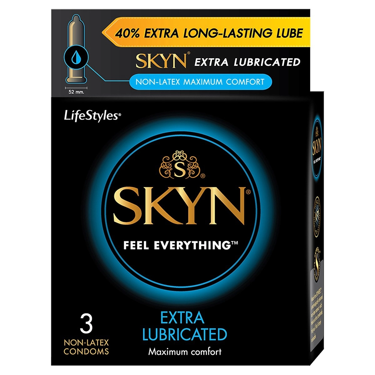 Bao cao su SKYN EXTRA LUBRICANTED hộp 3 cái
