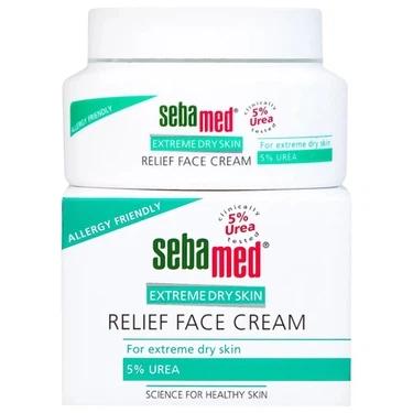 Kem dưỡng ẩm, làm dịu, phục hồi da khô, viêm da cơ địa Sebamed Extreme Dry Skin Relief Face Cream 5% hộp x 50ml