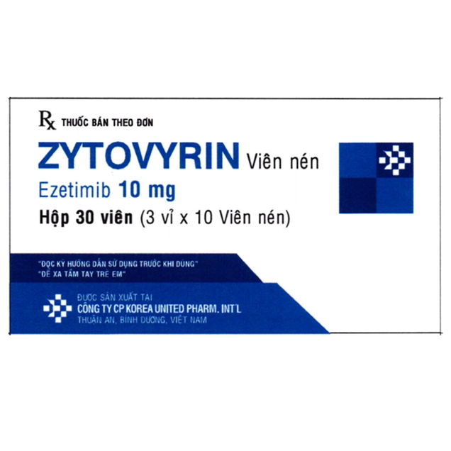 Điều trị tăng cholesterol máu nguyên phát Zytovyrin Korea United hộp 3 vỉ x 10 viên