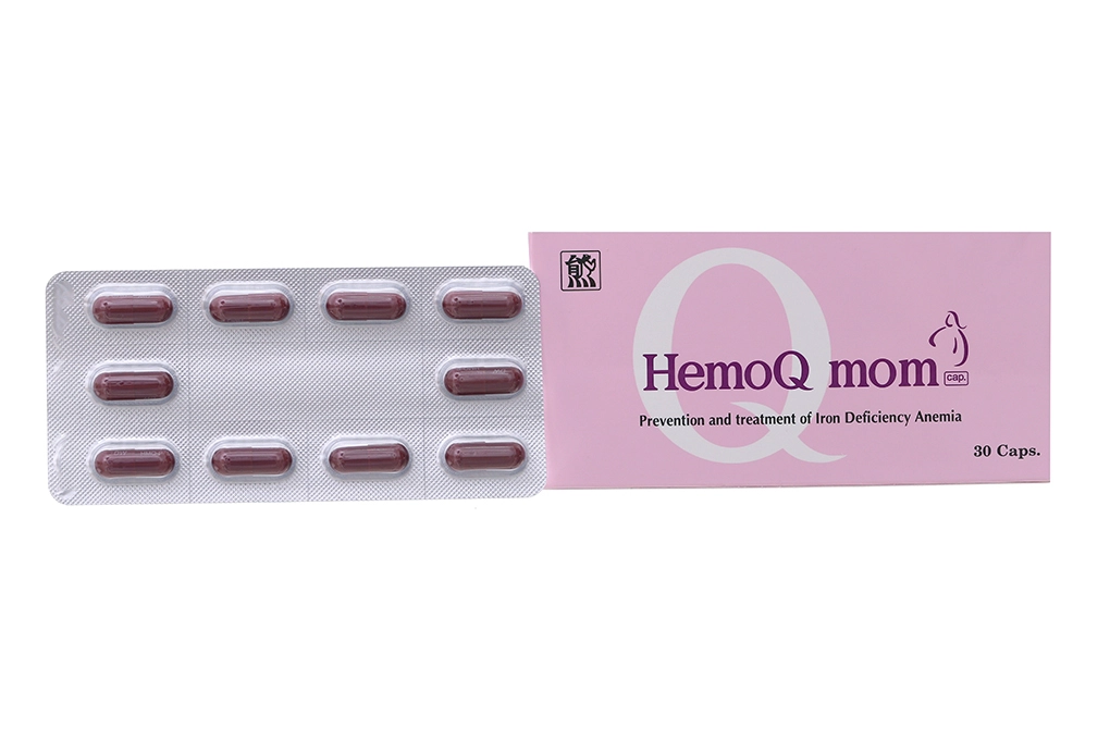 Thuốc bổ sung sắt cho phụ nữ mang thai HemoQ Mom hộp 30 viên