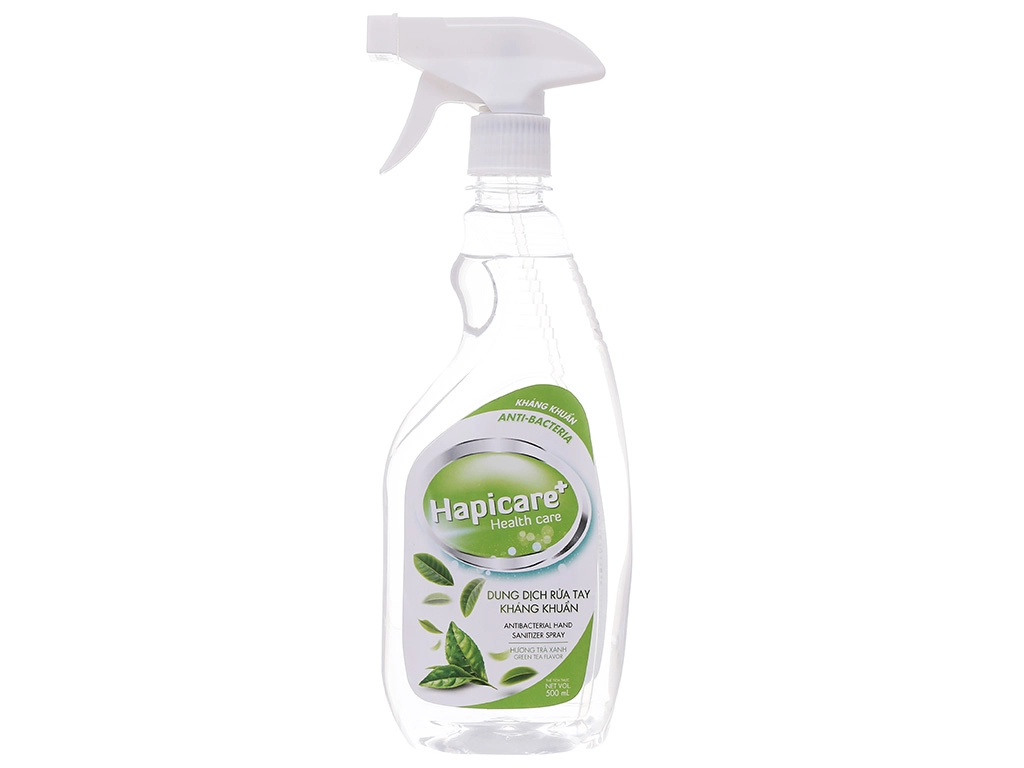 Dung dịch rửa tay kháng khuẩn Hapicare (hương trà xanh) chai 500ml